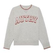 Autry Grå College Sweatshirt Ss25 Gray, Herr