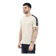 Emporio Armani EA7 Beige T-shirt med kontrastdetaljer Beige, Herr