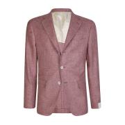 Eleventy Linne Ull Silk Blazer Purple, Herr