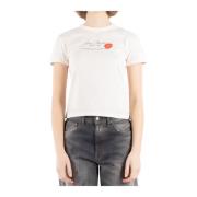 Acne Studios Beige Bomull T-shirt Al0460 Beige, Dam