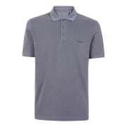 Woolrich Stretch Bomull Polo Tröja Grå Blue, Herr