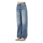 Armani Exchange Blå Denim Straight Leg Jeans Blue, Dam