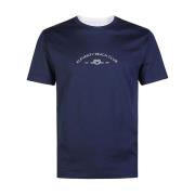 Eleventy Athletic Bomull Crewneck T-shirt Blue, Herr