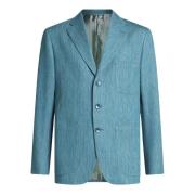 Etro Klarblå Lättvikts Bomullsblazer Blue, Herr