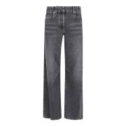 Brunello Cucinelli Grå Wide Leg Jeans för Kvinnor Gray, Dam