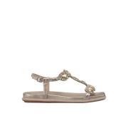 ALMA EN PENA Rhinestone pärla sandal Yellow, Dam