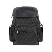 Fendi Ikonisk Jacquard Weave Drive Ryggsäck Black, Herr