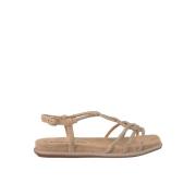 ALMA EN PENA Platta sandalremmar Beige, Dam