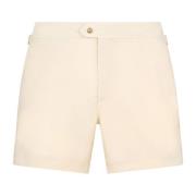 Tom Ford Beige Badshorts med Elfenbens Piping Beige, Herr