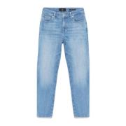 7 For All Mankind Blå Jeans med dold dragkedja och knappstängning Blue...