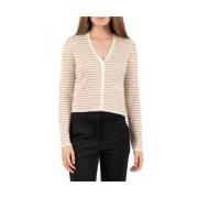 Max Mara Studio Elegant Studio Stickad Topp Beige, Dam