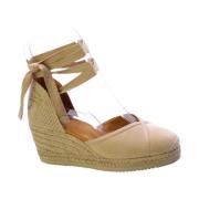 Unisa Beige Mocka Espadriller med Lärdetaljer Beige, Dam