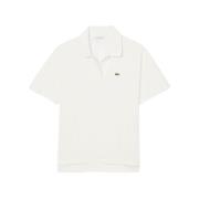 Lacoste Bomull Polo Skjorta med Krokodil Brodyr Beige, Dam