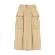 Jucca Snygg Beige Denim Midi Kjol Beige, Dam