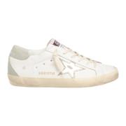 Golden Goose Vintage Distressed Lace-Up Sneakers White, Dam