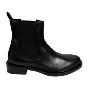 Marco Ferretti Svarta läder slip-on ankelboots Black, Dam