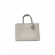 Armani Exchange Snygg Dragkedja Tote Väska med Fickor Beige, Dam