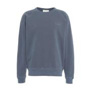 Closed Blå Logo Broderad Sweatshirt Blue, Herr