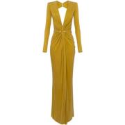 Elisabetta Franchi Elegant Aftonklänningar Samling Yellow, Dam