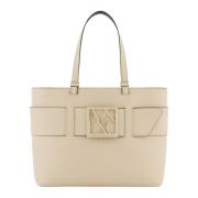 Armani Exchange Beige Dragkedja Polyuretanväska Beige, Dam