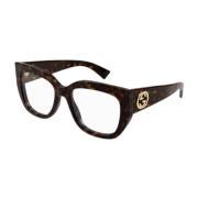 Gucci Cat Eye Optiska Glasögon i Havana Tortoise Brown, Unisex