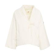 Afterlabel Vit Kimono Jacka Chic Logo White, Dam