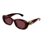 Gucci Stiliga Svarta Solglasögon Purple, Unisex