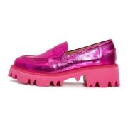 Cesare Gaspari Chunky Platform Loafers - Fuchsia Pink, Dam