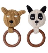 Bloomingville Skallra - 2-pack - Virkad - Panda/BjÃ¶rn