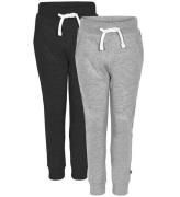 Minymo Sweatpants - 2-pack - Svart/GrÃ¥melerad