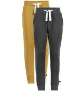 Minymo Sweatpants - 2-pack - Currygul/KoksgrÃ¥