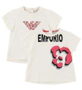 Emporio Armani T-shirt - 2-pack - Vit m. Logo/Tryck
