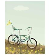 Vissevasse Affisch - 30x40 - Bike With A Flagga