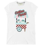 Fendi Kids T-shirt - Vit m. Glitter Tryck