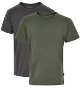 Minymo T-shirt - 2-pack - KoksgrÃ¥/Army