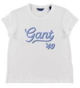 GANT T-shirt - Gant Script - Vit m. LjusblÃ¥