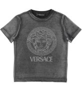 Versace T-shirt - Reflekterande - Svart m. Logo
