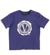 Versace T-shirt - BlÃ¥ m. Logo