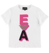 Emporio Armani T-shirt - Vit m. Rosa/Guld