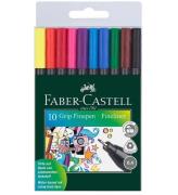 Faber-Castell Fineliner - Grip - 10 st - FlerfÃ¤rgad