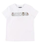 Moschino T-shirt - Optisk White m. Silver/Robotar