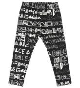 Dolce & Gabbana Leggings - DG Next - Svart m. AOP- Logo