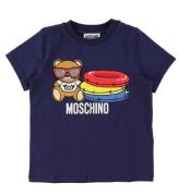 Moschino T-shirt - MarinblÃ¥ m. Tryck