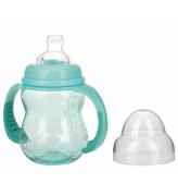 Nuby Drickflaska. Handtag och Drickpip - 240ml - Aqua