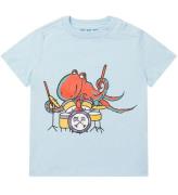 Stella McCartney Kids T-shirt fÃ¶r barn - LjusblÃ¥ m. BlÃ¤ckfisk