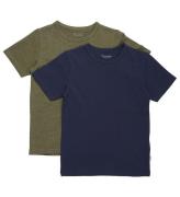 Minymo T-shirt - 2-pack - Dark Olive