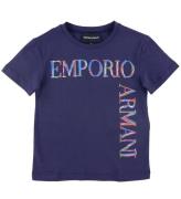 Emporio Armani T-shirt - Blu Mora m. Tryck