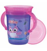 Nuby Drikkekop m. Handtag - 240ml - Lila m. Tryck