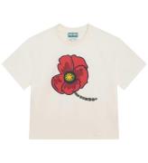 Kenzo T-shirt - Exklusiv utgÃ¥va - Creme/RÃ¶d m. Blomma