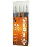 Artline Tuschpennor - Decorite Brush - 4 st. - Metallisk